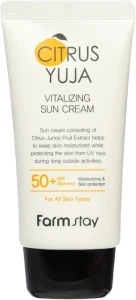 Сонцезахисний крем з юдзу - FarmStay Citrus Yuja Vitalizing Sun Cream SPF50+, 70 мл