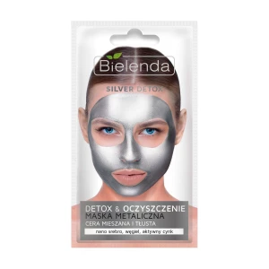 Bielenda Маска для обличчя очищуюча SILVER DETOX металева для нормальної, змішаної і жирної шкіри, 8 г