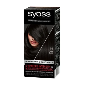 SYOSS Стійка крем-фарба для волосся Permanent Coloration 1-1 Чорний, 115 мл