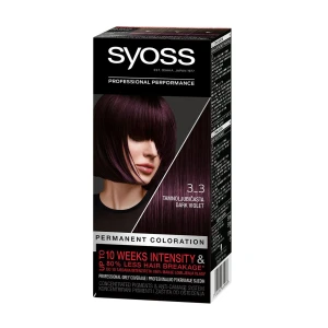 SYOSS Стійка крем-фарба для волосся Permanent Coloration 3-3 Темно-фіолетовий, 115 мл