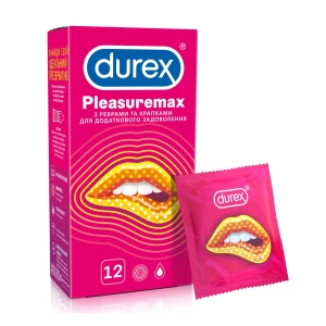 Durex Презервативи Pleasuremax З ребрами та крапками, 12 шт