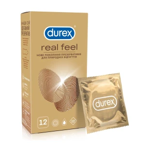Durex Презервативи Real Feel натуральні відчуття, 12 шт