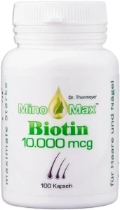 Біотин вітаміни для волосся - MinoMax Biotin, 10 000 мкг, 100 капсул