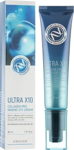 Enough Premium Ultra X10 Collagen Pro Marine Eye Cream Омолоджуючий крем для повік з колагеном 30 мл