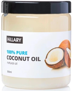 Рафінована кокосова олія 100% - Hillary Pure Coconut Oil, 500мл