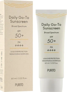 Сонцезахисний крем для обличчя - PURITO Daily Go-to Sunscreen SPF 50+ PA++++, 60 мл