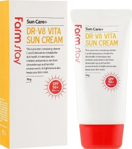 Сонцезахисний крем з вітамінами - FarmStay DR-V8 Vita Sun Cream SPF 50+ PA+++, 70 г