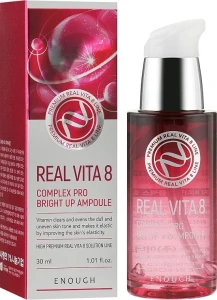 Сироватка для обличчя з комплексом вітамінів - Enough Real Vita 8 Complex Pro Bright Up Ampoule, 30 мл