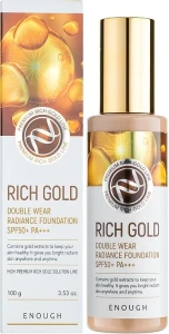 Тональний крем з золотом - Enough Rich Gold Double Wear Radiance Foundation SPF 50 + PA + + +, тон 21, 100 мл