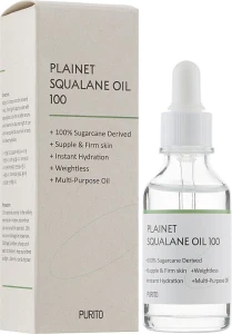 Зволожуюча олія сквалана для обличчя, тіла та волосся - PURITO Plainet Squalane Oil 100%, 30 мл