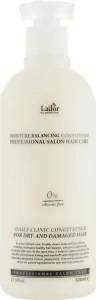 Безсиліконовий зволожуючий кондиціонер для сухого, пошкодженого волосся та сухої, чутливої шкіри голови - La'dor Moisture Balancing Conditioner, 530 мл