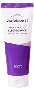 Освітлююча нічна маска для обличчя - Jigott Vita Solution 12 Brightening Sleeping Pack, 180 мл