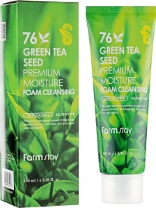 Очищувальна пінка з насінням зеленого чаю - FarmStay Green Tea Seed Premium Moisture Foam Cleansing, 100 мл