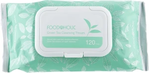 Очищуючі серветки з зеленим чаєм - Foodaholic Green Tea Cleansing Tissues, 120 шт