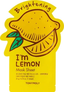 Листова маска для обличчя з екстрактом лимону - Tony Moly I'm Real Lemon Mask Sheet, 21 г