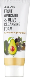 Пінка для вмивання з екстрактом авокадо та оливок - Lebelage Fruit Avocado & Olive Cleansing Foam, 100 мл
