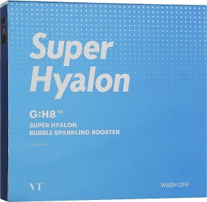 Бульбашкова маска-пінка для обличчя - VT Cosmetics Super Hyalon Bubble Sparkling Booster, 10 г, 10 шт