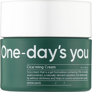 Заспокійливий крем для обличчя з центелою - One-Day's You Cica:ming Cream, 50 мл