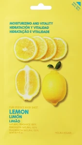 Тканинна маска для обличчя "Лимон" - Holika Holika Pure Essence Mask Sheet Lemon, 20 мл, 1 шт