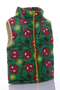 BABYKROHA Жилетка для хлопчика на флісі Babykroha із принтом Spider Man зелена, 104