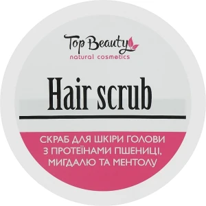 Скраб-пілінг для шкіри голови з протеїнами пшениці, мигдалю та ментолу - Top Beauty Hair Scrab, 250 мл