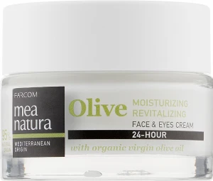 Mea Natura Зволожувальний і відновлювальний крем для обличчя й очей Olive 24h Moisturizing And Revitalizing Face&Eyes Cream