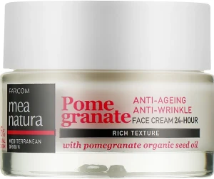 Mea Natura Антивіковий крем для обличчя 24-годинної дії Pomegranate 24H Anti-Ageing Face Cream Rich Texture