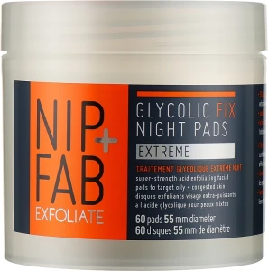 NIP + FAB Нічні відлущувальні диски для обличчя Glycolic Fix Extreme Night Pads