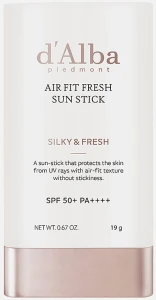 D'Alba Мінеральний сонцезахисний стік із високим фактором захисту SPF 50+ PA++++ Air Fit Fresh Sun Stick