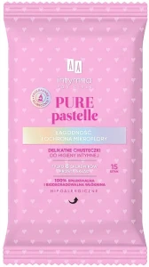 AA Серветки для інтимної гігієни "М'якість та захист мікрофлори", 15 шт. Intimate Pure Pastels Delicate Wipes
