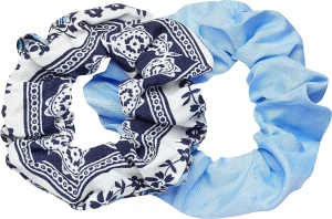 Lolita Accessories Набір резинок для волосся, блакитні з візерунком Blue Paisley
