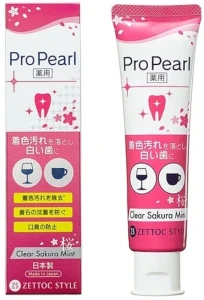 Zettoc Зубна паста "Сакура та м'ята" ProPearl Clear Sakura Mint
