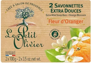Le Petit Olivier Мило екстраніжне, з екстрактом квітки апельсина 2 extra mild soap bars-Orange blossom