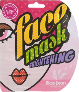 Bling Pop Відбілювальна маска для обличчя, з екстрактом рисових висівок Rice Bran Brightening Mask