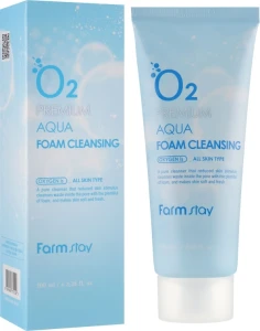 FarmStay Киснева пінка для вмивання O2 Premium Aqua Foam Cleansing