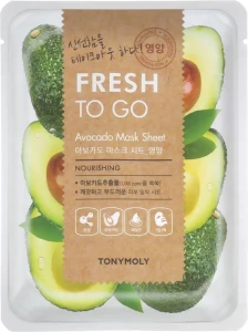 Тканинна маска з екстрактом авокадо - Tony Moly Fresh To Go Avocado Mask Sheet Nourishing, 25 г, 1 шт
