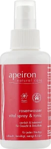 Apeiron Спрей для шкіри обличчя і декольте з трояндовою водою Rose Water Vital-Spray