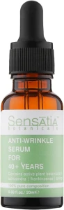 Sensatia Botanicals Сироватка для обличчя від зморщок 40+ Anti-Wrinkle Serum For 40+