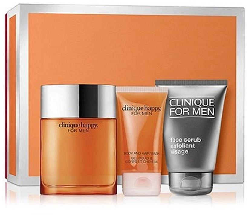 Clinique Happy For Men Набір (edc/100ml + scr/100ml + body/hair/gel/50) - фото N1