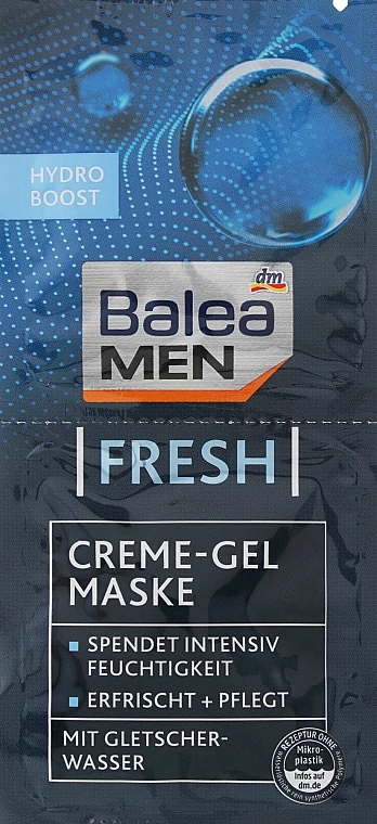 Balea Крем-гелева маска з льодовиковою водою Men Fresh Cream Gel Mask - фото N1