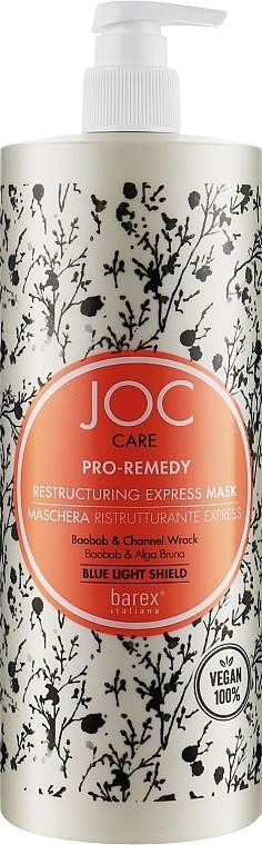 Barex Italiana Экспресс-маска реструктурирующая для поврежденных волос Joc Care Mask - фото N2