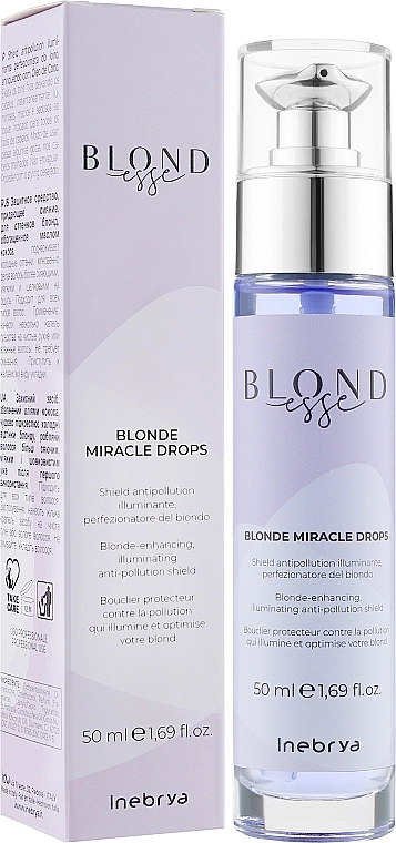 Inebrya Сыворотка-капли для волос с кокосовым маслом Blondesse Blonde Miracle Drops - фото N2