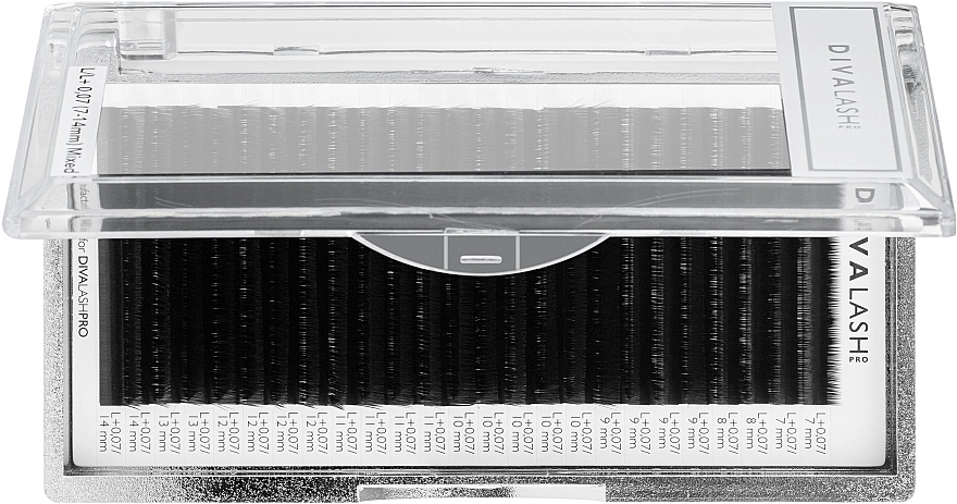 Divalashpro Ресницы для наращивания L/L+ 0.07 (7-14мм), 25 линий, Mixed - фото N1