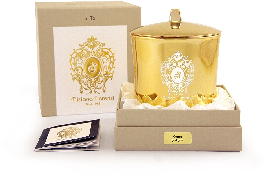 Tiziana Terenzi Luna Collection Orion Gold Glass Парфюмированная свеча с крышкой - фото N1