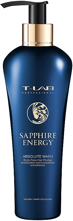 T-LAB Professional Шампунь-гель для антиейдж-ефекту волосся й тіла Sapphire Energy Absolute Wash - фото N1