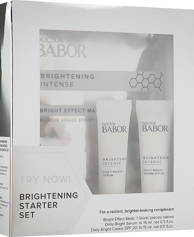 Babor Набор Doctor Brightening Intense Brightening Starter Set (mask/1pcs + cr/15ml + ser/15ml) - фото N1
