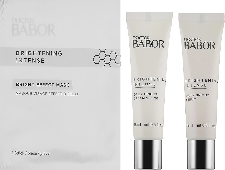 Babor Набор Doctor Brightening Intense Brightening Starter Set (mask/1pcs + cr/15ml + ser/15ml) - фото N2