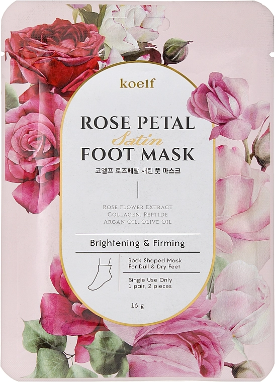 PETITFEE & KOELF Зміцнювальна маска-шкарпетки для ніг Petitfee&Koelf Rose Petal Satin Foot Mask - фото N1