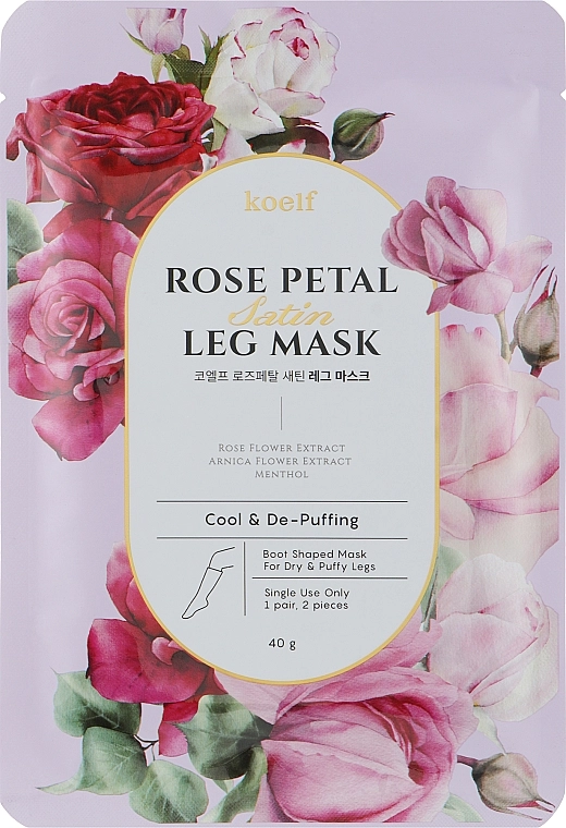 PETITFEE & KOELF Противоотечная маска-гольфы Rose Petal Satin Leg Mask - фото N1