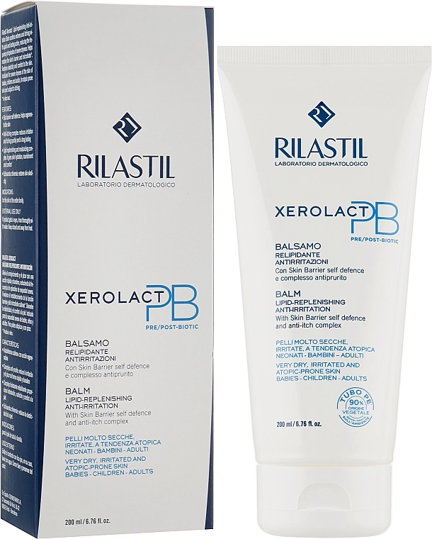 Rilastil Восстанавливающий липидный бальзам для сухой, чувствительной и склонной к атопии и зуду кожи лица и тела Xerolact РВ Balm - фото N2